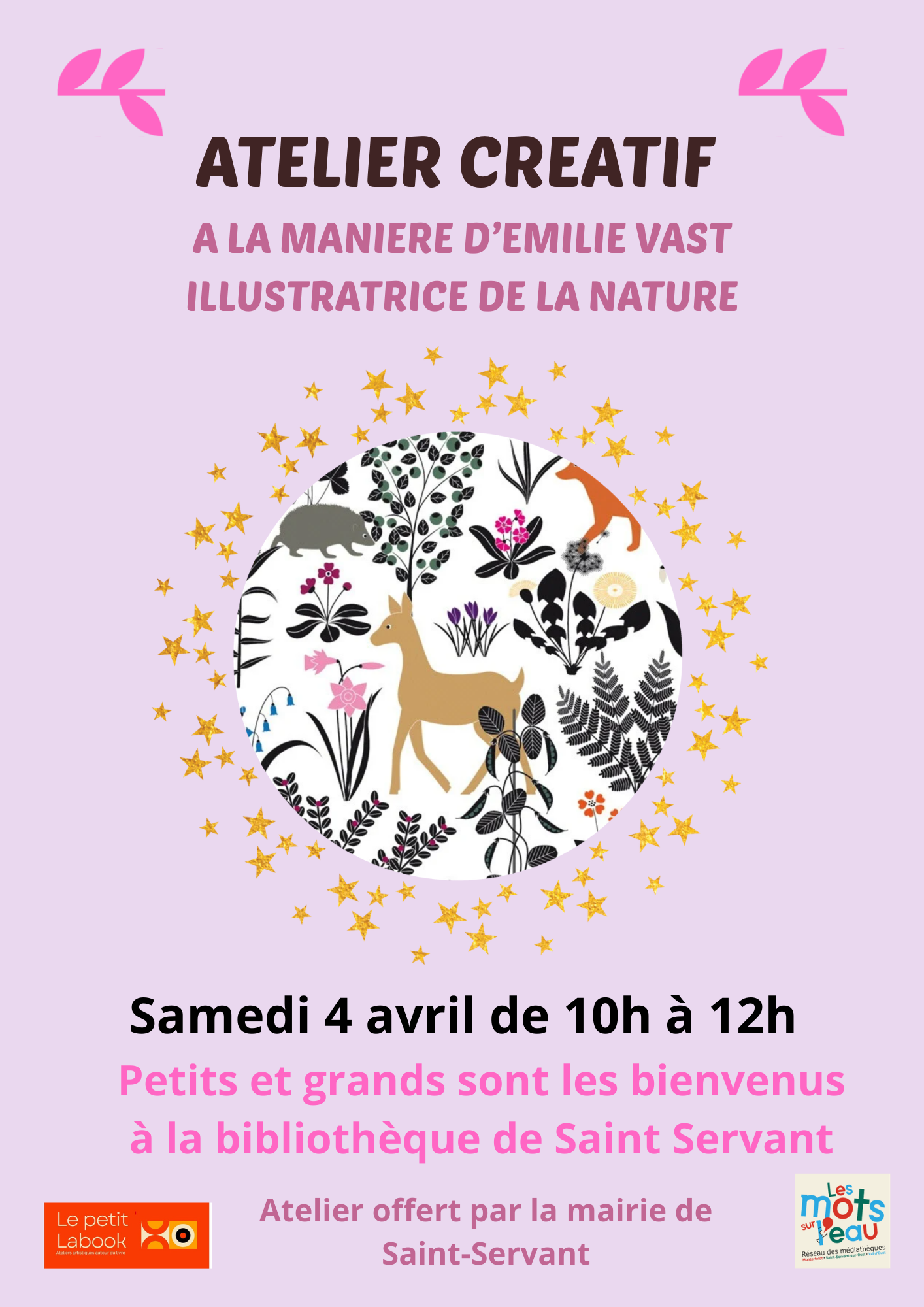 ATELIER CREATIF A LA MANIERE DEMILIE VAST ILLUSTRATRICE DE LA NATURE